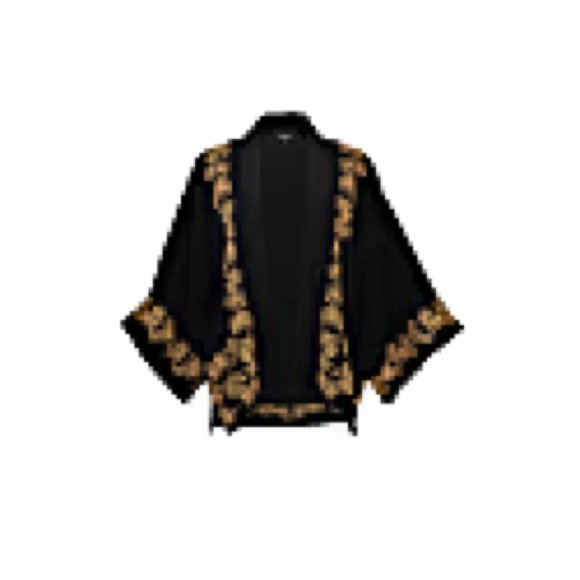 Black and Gold Women's Kimono/jacket - Picture 3 of 8
